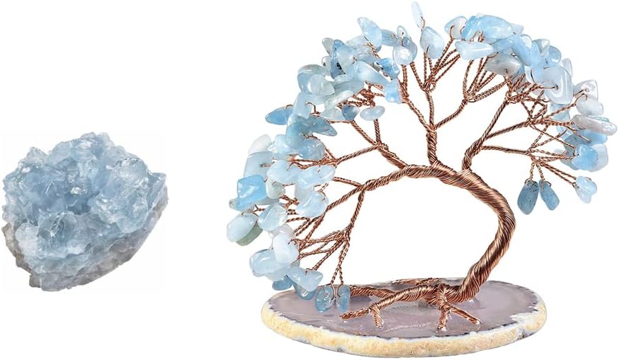 Rockcloud Natural Crystals Stones Table Decor for Home Office