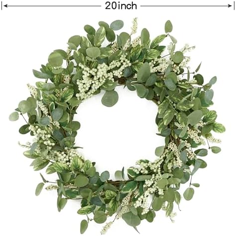20 Inch Green Eucalyptus Wreath with Berry