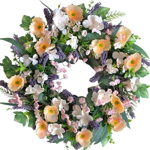 Vivimemo 24-inch Spring Wreath for Home Decor