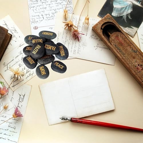 DIY Rocks 12pcs Engraved Stones for Home Decor