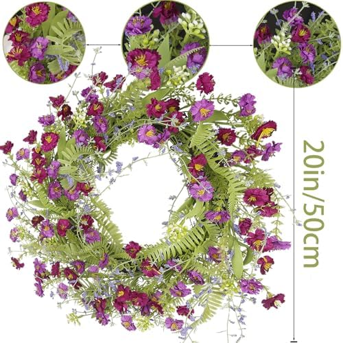 CISDUEO 20 Inch Spring Wreath Decor