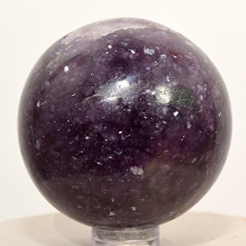 49mm Deep Purple Lepidolite Sphere with Plastic Stand