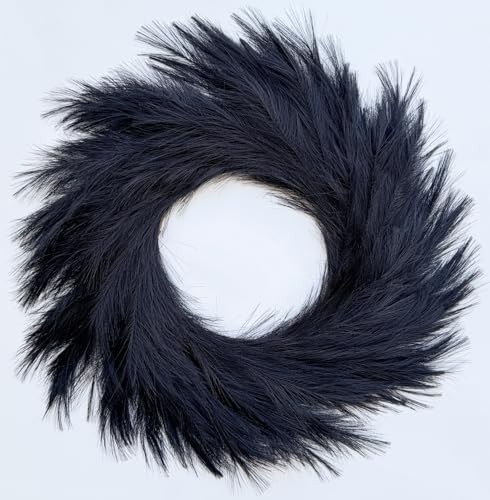 27 Inch Artificial Pampas Grass Wreath Black