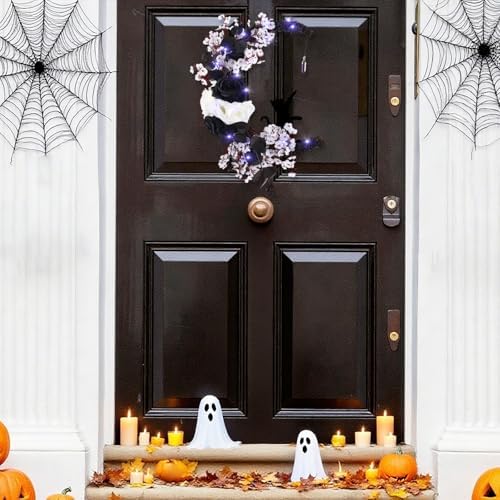 MyCoats 2025 Halloween Wreath Black Cat Door Decor