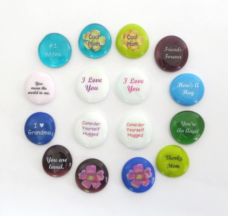 Lifeforce Glass Mothers Day Stones Set of 100 with 12 Messages