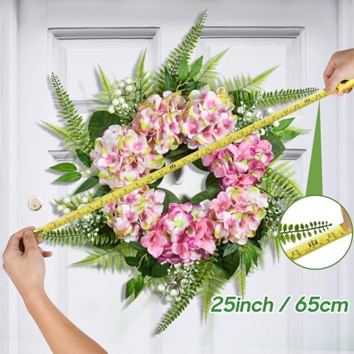 25 Inch Hydrangea Wreath for Front Door and Wall