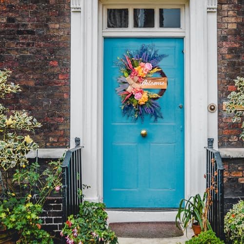 Welcome Sign Wreath for Front Door Decor