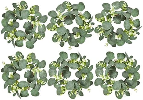 LSKYTOP 6Pcs Eucalyptus Wreath for Kitchen Wall Window Decor
