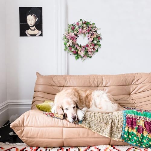 22 Inch Artificial Flower Door Wreath for Spring Summer