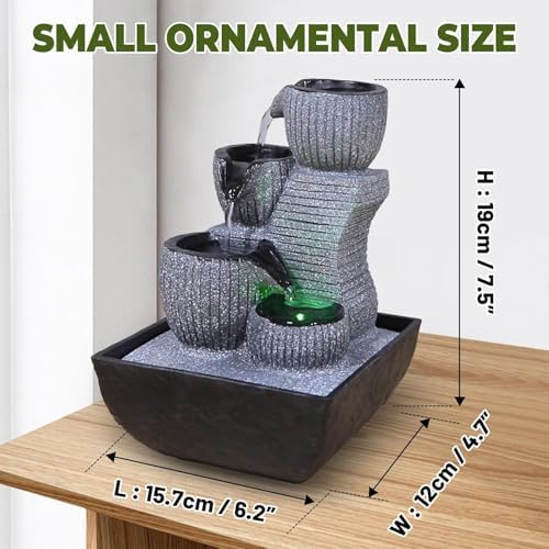 Indoor Tabletop Water Fountain with LED Light
