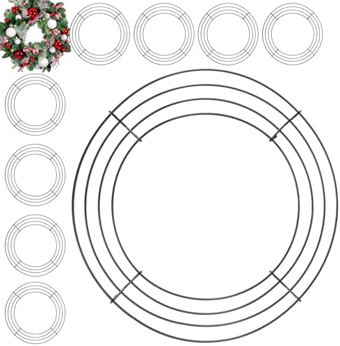 25 Pack 10 Inch Metal Wreath Frame Ring Green