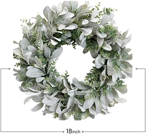 TEMPUS 18 Inch Boxwood Wreath for Front Door