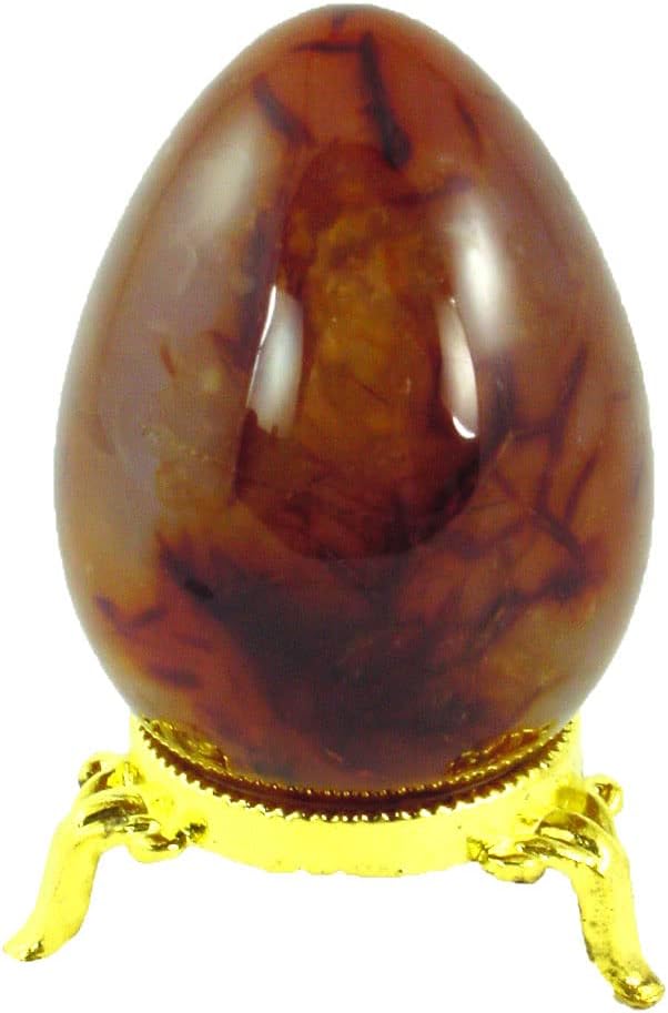 Carnelian Agate Egg with Stand 75x53mm