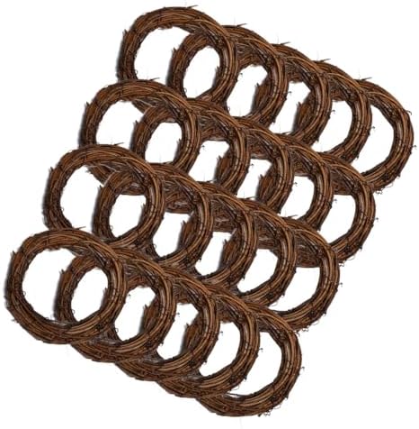 Worown 20 Pcs 3 Inch Natural Grapevine Wreaths Set 1