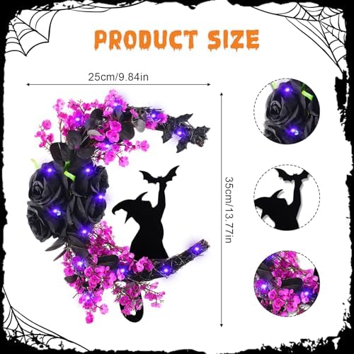 Black Cat Halloween Wreath Front Door Decor