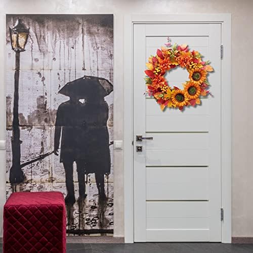 20 Inch Sunflower Wreath Fall Door Decor