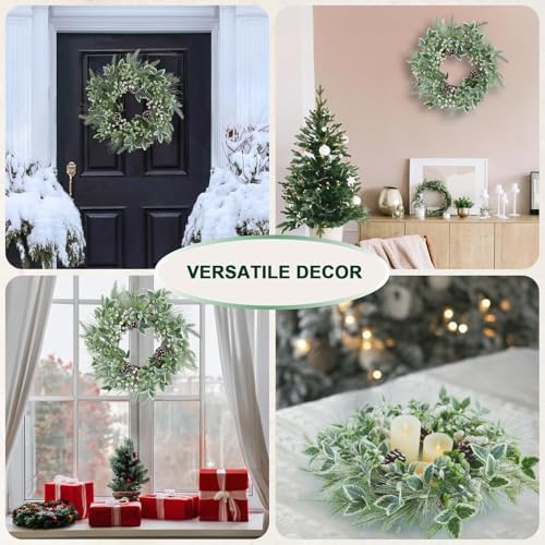 Winter Christmas Wreath for Front Door 20 Inches