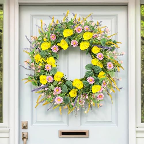 Zmtyykh 24 Inch Summer Wreath Door Decor
