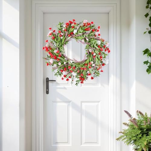 26 Inch Artificial Spring Wreath with Wildflowers