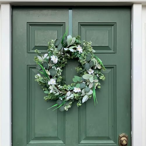 24 Inch Spring Lamb Ear Green Wreath for Front Door