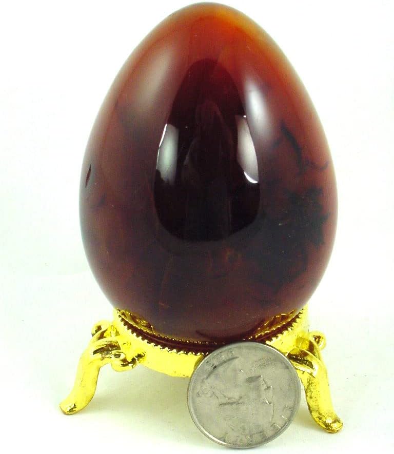 Carnelian Agate Egg with Stand 75x53mm