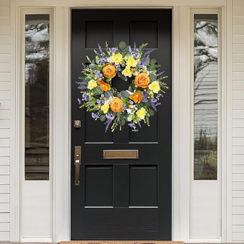 22 Inch Peony Spring Wreath for Front Door