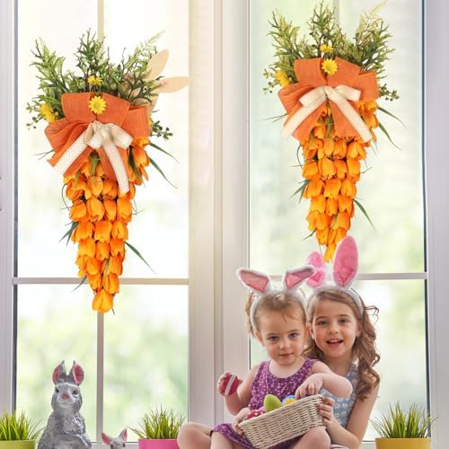 Handmade Easter Tulip Swag Wreath Decor