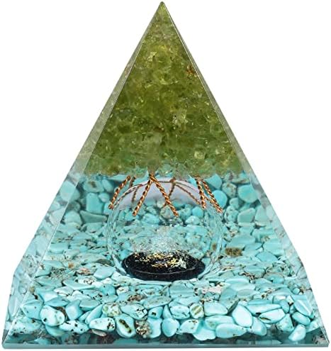 Nupuyai Tree of Life Orgone Crystal Pyramid for Meditation