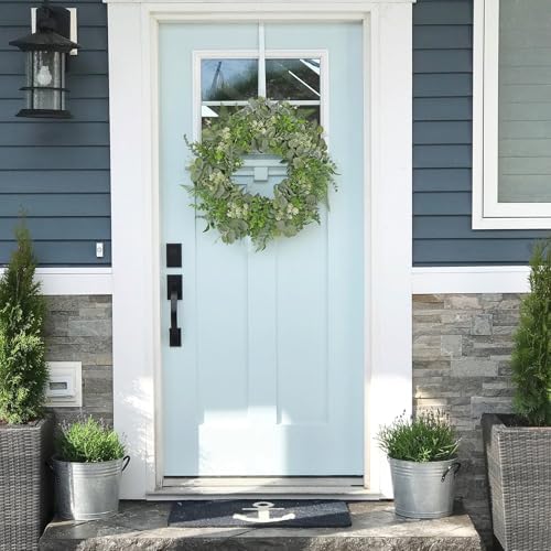 Briful 20 Inch Eucalyptus Door Wreath for All Seasons