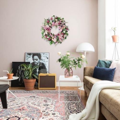 22 Inch Artificial Flower Door Wreath for Spring Summer
