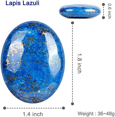 Chakra Worry Stones for Anxiety Lapis Lazuli Pocket Stones 2PCS