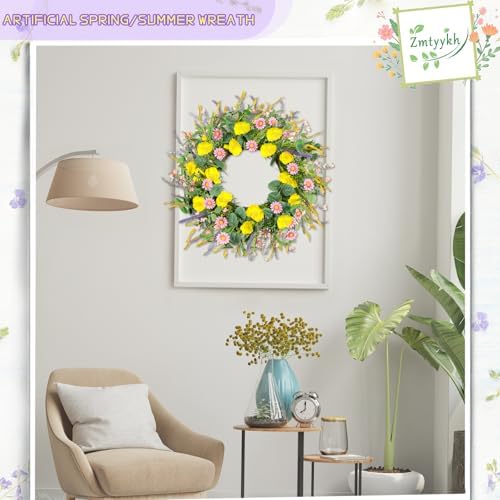 Zmtyykh 24 Inch Summer Wreath Door Decor