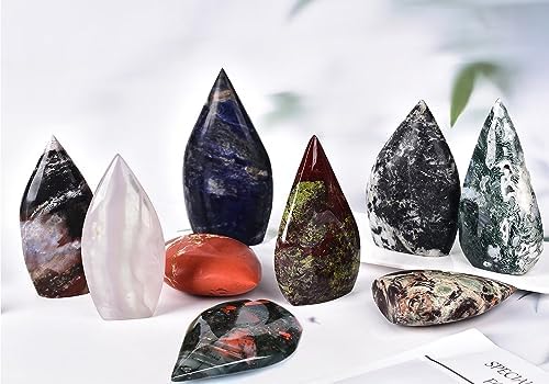 Blue Veins Stone Healing Crystal Drop Shaped Quartz Wand Tower