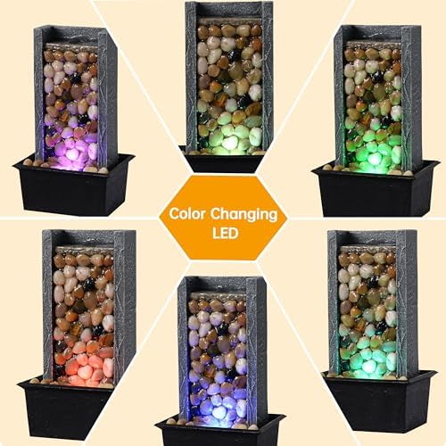 Kalona 106 Inch Indoor Waterfall Fountain with LED Lights
