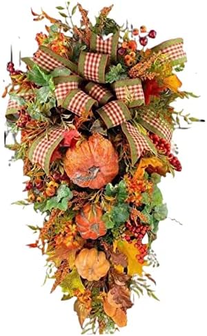 Fall Swag Front Door Wreath - Autumn Thanksgiving Decor