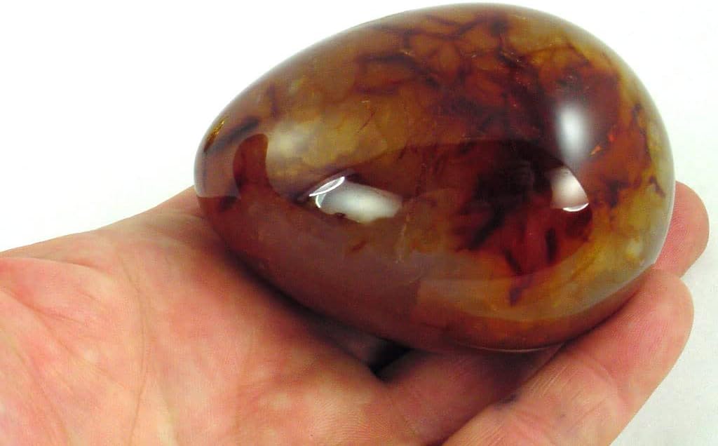 Carnelian Agate Egg with Stand 75x53mm