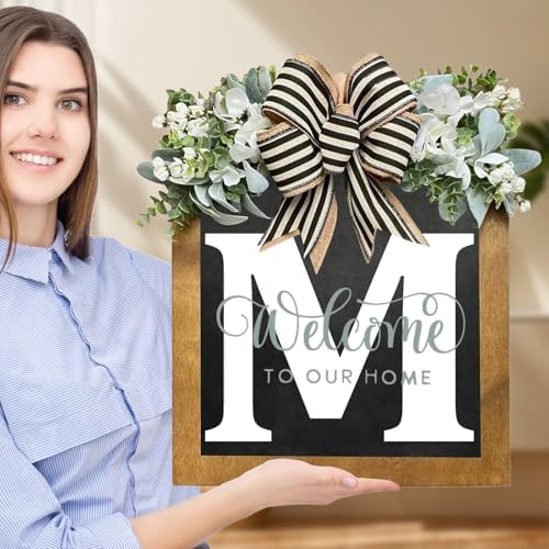 Foomegik 2025 Welcome Wreath for Front Door 14x12