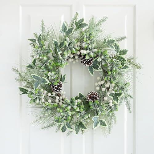 Winter Christmas Wreath for Front Door 20 Inches