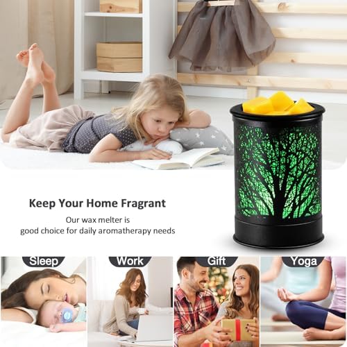 Dialans Scented Wax Warmer with LED Light and Silicone Tray