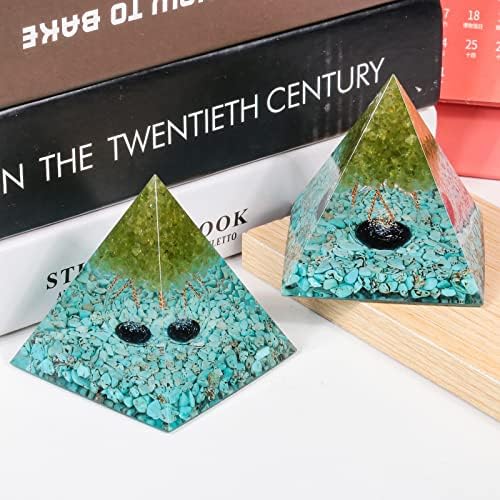 Nupuyai Tree of Life Orgone Crystal Pyramid for Meditation