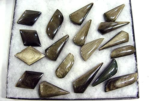 Mexican Gold Sheen Obsidian Fountain Stones 18 Pieces