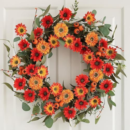 Hometrance 22 Inch Autumn Wreath for Front Door