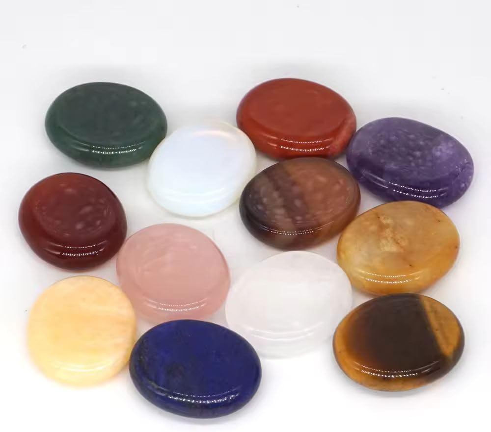 Oval Natural Stone Worry Stone for Meditation and Relaxation