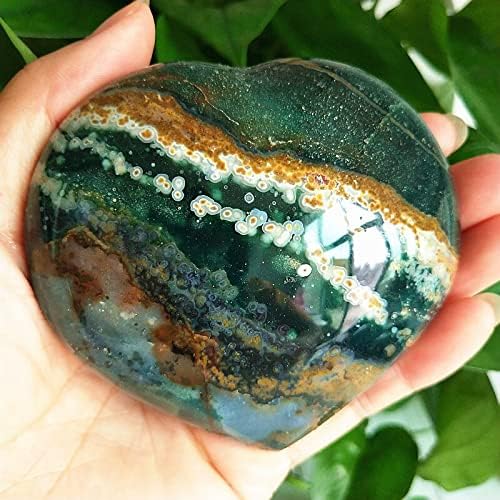 Natural Sea Jasper Stone Heart Crystal Mineral Specimen