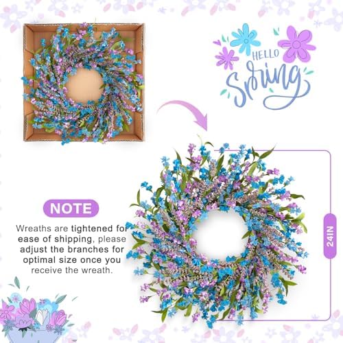 ICX 24 Inch Spring Summer Wreath for Front Door