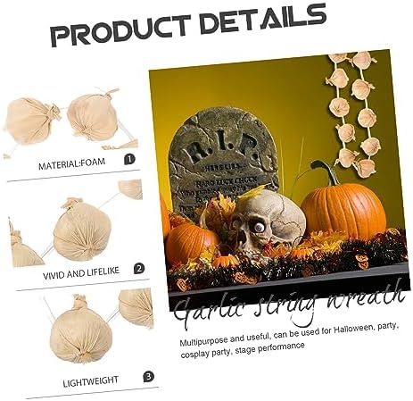 Cabilock Realistic Garlic String Wreath Decor