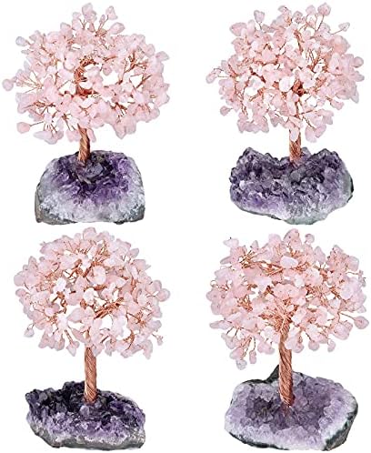 Rose Quartz Tumbled Stones with Chakra Bag and Crystal Tree Set