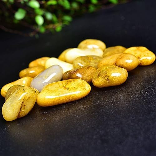 22 Pound Tumbled Yellow Jade Stones for Indoor Fountain