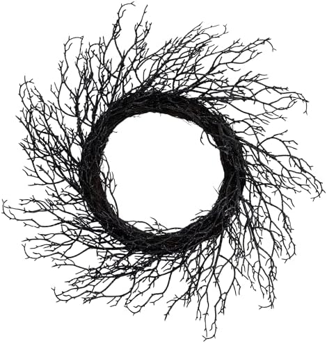 Northlight Glittered Twig Artificial Halloween Wreath 24 Inch Black