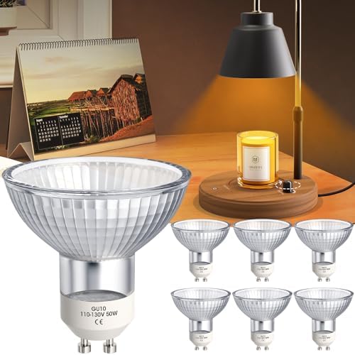 Mlogiroa 50W 110V GU10 LED Candle Warmer Bulbs 6-Pack